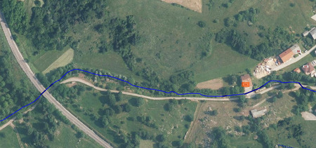 prikaz lokacije del na vodotoku v Petelinjah