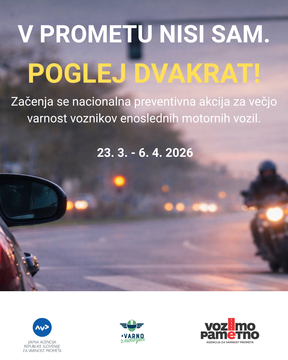 grafika,  nacionalna preventivna akcija »Vozniki enoslednih motornih vozil«