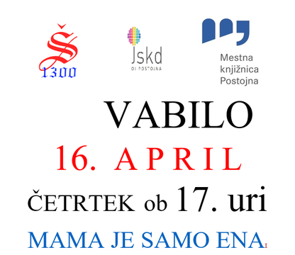 vabilo na dogodek Mama je samo ena