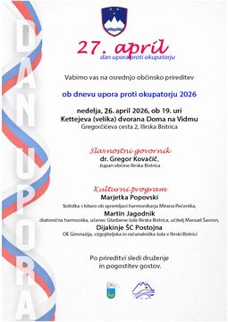 Vabilo na prireditev ob dnevu upora proti okupatorju 