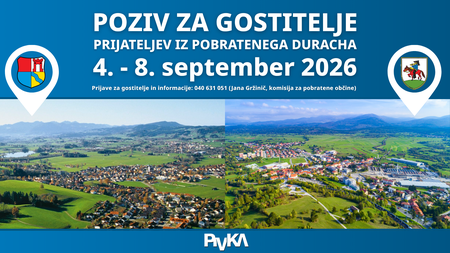 Poziv za gostitelje prijateljev iz pobratenega Duracha